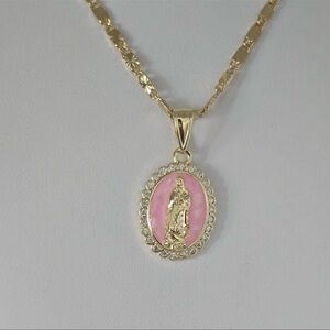 Gold Plated Virgin Mary Beautiful Necklace.